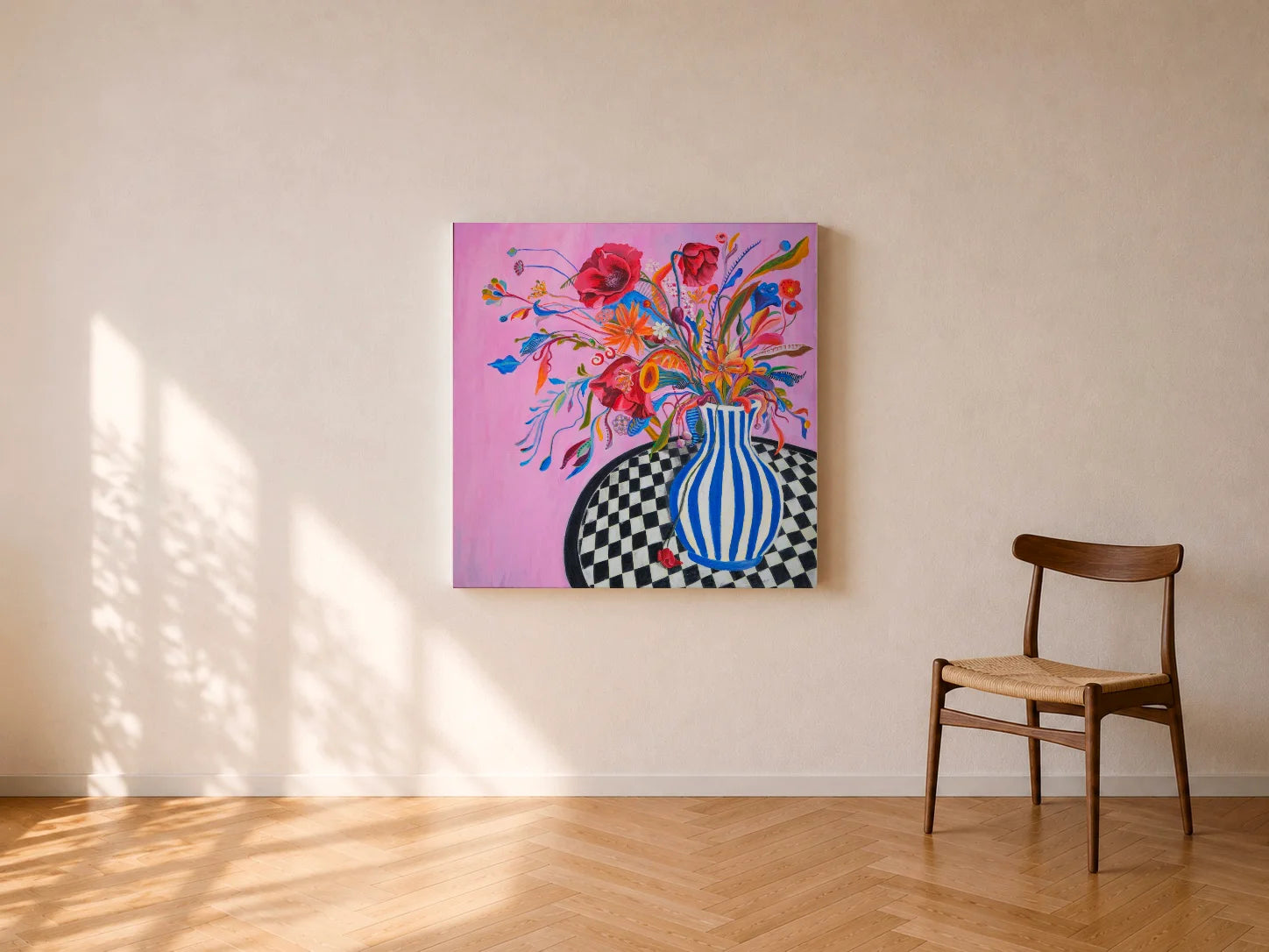 Liv – original mixed media painting, room view, by Studio Carol