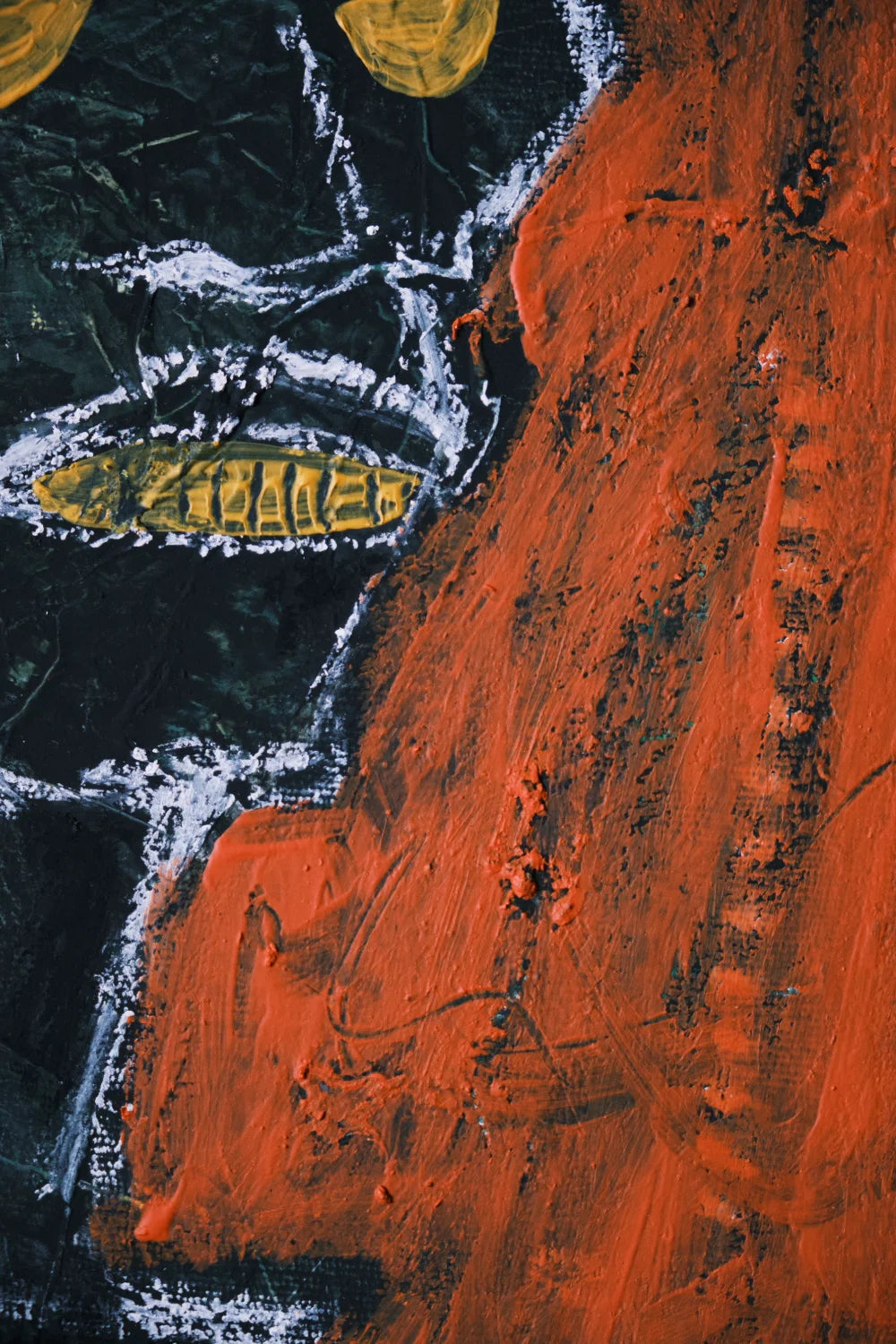 Lima – original mixed media painting, acrylic and oil pastel, detail shot, by Studio Carol