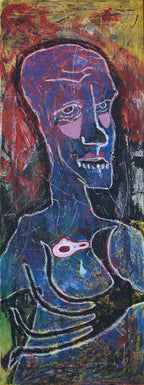 Zola – original mixed media painting, acrylic and oil pastel, by Studio Carol