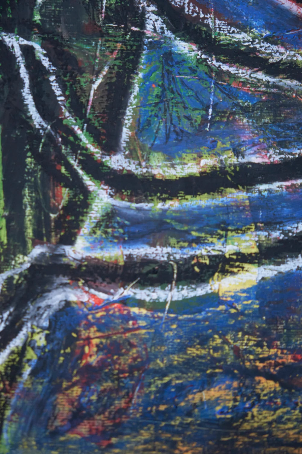 Zola – original mixed media painting, acrylic and oil pastel, detail shot, by Studio Carol