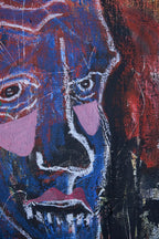 Zola – original mixed media painting, acrylic and oil pastel, detail shot, by Studio Carol