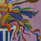 Liv – original mixed media painting, acrylic and oil pastel, detail shot, by Studio Carol
