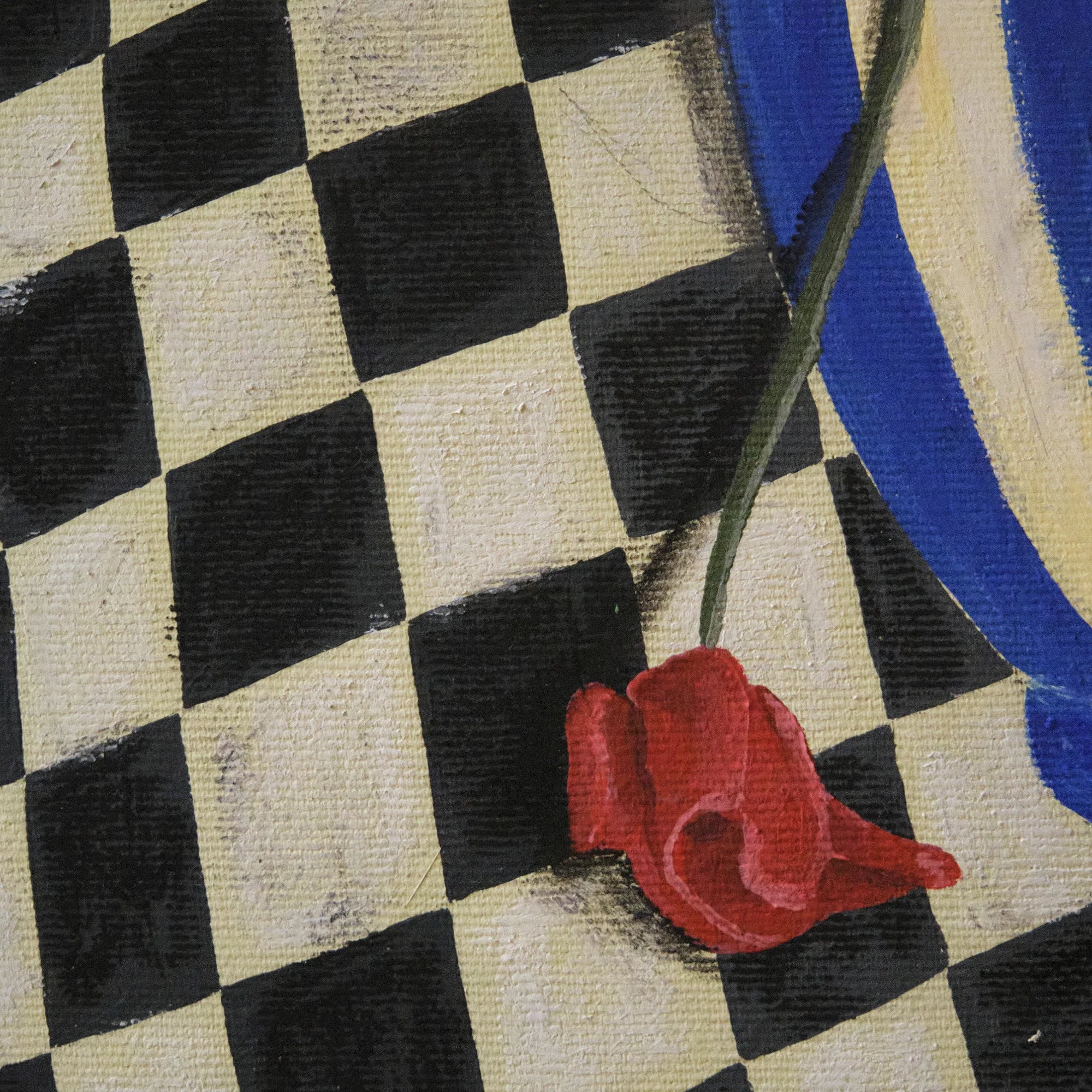 Liv – original mixed media painting, acrylic and oil pastel, detail shot, by Studio Carol