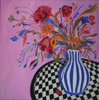 Liv – original mixed media painting, acrylic and oil pastel, by Studio Carol